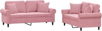vidaXL Juego De Sof&aacute;s Con Cojines 2 Piezas Terciopelo Rosa Vidaxl