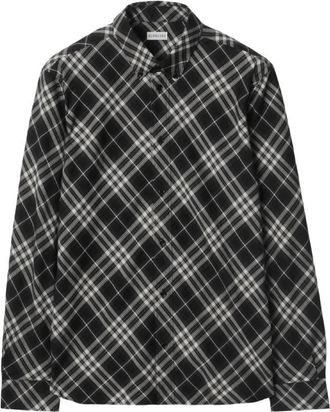 Burberry Relaxed Fit Check Cotton Flannel Shirt, Size Medium