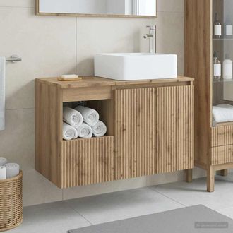 vidaXL Vidaxl Set Di Mobili Per Il Bagno 2 Pz Rovere Artigianale
