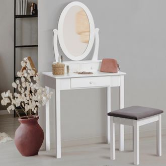 IDMarket Tocador Betty Con Espejo Y Taburete