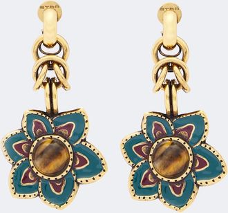 Etro Embellished floral drop earrings