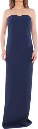 Elisabetta Franchi Maxi Jurk - Dames - Avondkleed - Blauw - L - Kleedjes