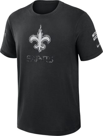 Nike New Orleans Saints Salute to Service Slub Nike Mens Dri-FIT NFL T-Shirt in Black | 34900AA2M-AEG