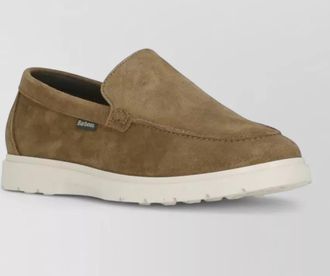 Barbour suede loafer round toe rubber sole