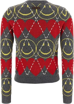 Moschino Smiley Intarsia Sweater - Charcoal