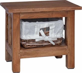 vidaXL Mesa Lateral Marr&oacute;n 38 X 28 X 35 Cm Madera Maciza De Caoba Vidaxl