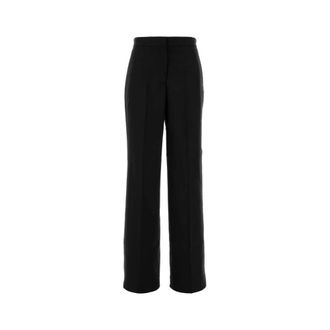 Tory Burch Wide-Leg Wool Pant - female - Tory Burch - Straight Trousers - Black - 2XS - Trousers