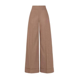 D.exterior Wide Trousers, female, Brown, Size: M Wide Trousers