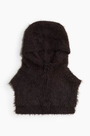 H&M Flauschiger Rollkrageneinsatz mit Kapuze - Brown