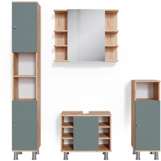 Vicco Conjunto De Muebles De Ba&ntilde;o Fynn, Verde, 4 Piezas