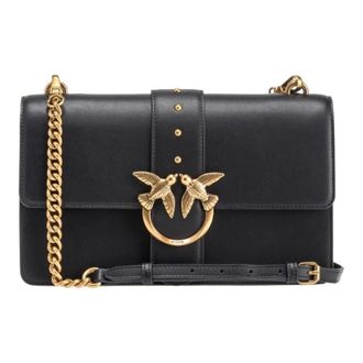 Pinko Love One Classic Schoudertas - Dames - Schoudertassen - Zwart - ONE Size - Leer - Tassen