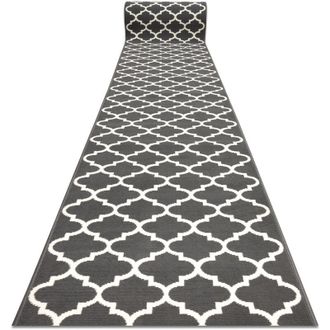 RugsX Rugsx - Alfombra De Pasillo Bcf Morad Trelis Espaldera Marroqu&iacute; Gris / Crema 60 Cm Grey 60x780 Cm