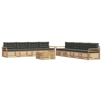 vidaXL Conjunto De Sof&aacute;s De Exterior 9 Uds. Blanco Y Antracita Vidaxl