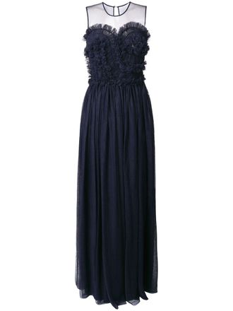 P.A.R.O.S.H. sleeveless flared maxi dress - Blu
