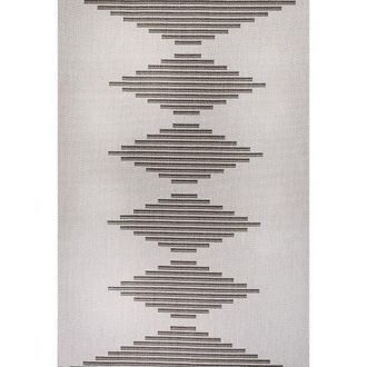 Jonathan Y Designs Vinales Diamond Stripe Indoor/Outdoor Area Rug in Light Gray/black at Nordstrom, Size 4Ft 0In X 6Ft 0In