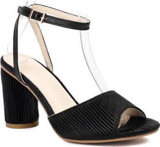 Generic Womens Peep Toe Slingback Wedding Dress Pumps Ankle Strap Evening Party Prom Sandals Block High Heel Bridal Bridesmaid Shoes,Black,10.5 UK