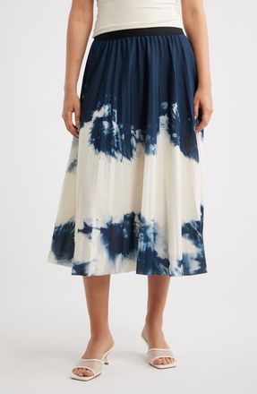 Nikki Lund Robbie Print Midi Skirt in Blue at Nordstrom, Size X-Small