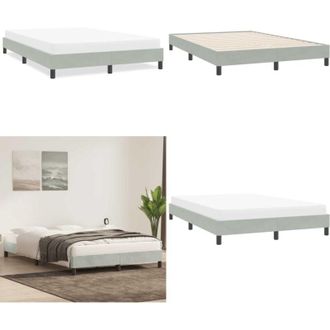 vidaXL Giroletto senza Materasso Grigio Chiaro 140x220 cm Velluto - Letto con base a doghe - Materasso per giroletto