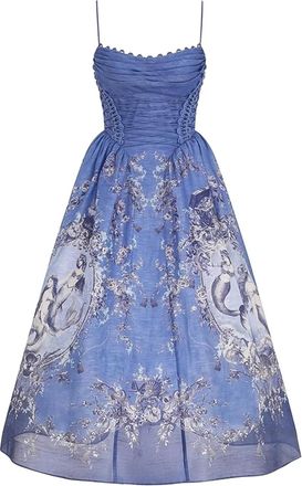 Zimmermann Picnic maxi-jurk met kralen - Blauw