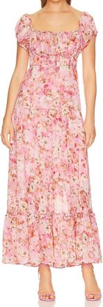 Astr Roseline Floral Maxi Dress In Pink & Orange