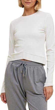 Wishlist Ribbed Knit Top in Ivory at Nordstrom Rack, Size Medium