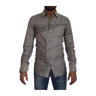 Dolce & Gabbana Heren, Overhemden, Grijs, Maat: XS Katoen