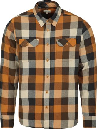 Mountain Warehouse Heren Overhemd met lange mouwen in molton (Roest)