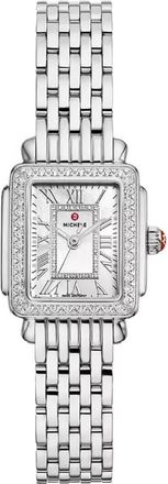 Michele Deco Quartz Diamond White Mother of Pearl Dial Ladies Watch MWW06D000171