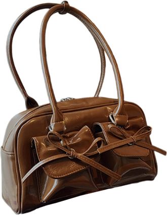 Generic Shoulder Bag - Bow Knot Purse Trendy Design, Hobo Satchel Organizer with Top Handle, Casual Fashion Bag for Shopping Travel Date Outings Female Stylis