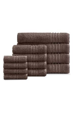 Ella Jayne Home Solid Cotton 12-Piece Towel Set in Brown at Nordstrom Rack