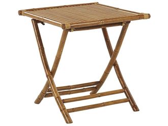 Beliani Mesa de balc&oacute;n madera de bamb&uacute; marr&oacute;n plegable