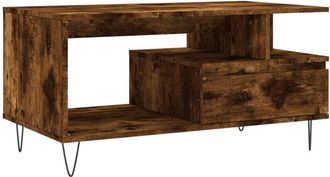 vidaXL Vidaxl - Coffee Table Smoked Oak 90x49x45 cm Engineered Wood