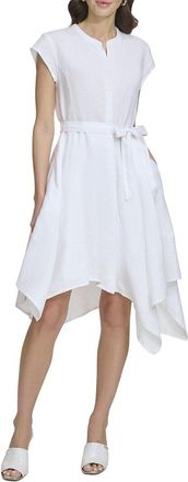 DKNY Dkny Cap Sleeve Linen Top