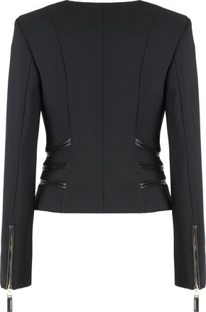 Elisabetta Franchi Womens Jacket Double Cr&ecirc;pe With Zip Details Black Polyester