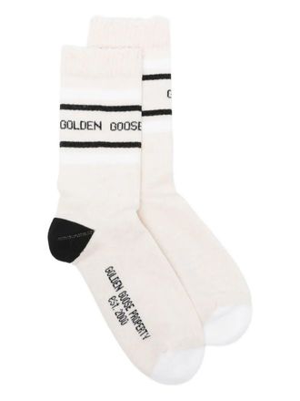 Golden Goose Socks High Rib Bi-Color Stripes Golden Goose Ripped