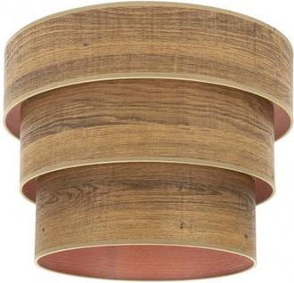 Fabrilamp Pantalla Colgante Triple Smile E27 Madera Oscura 40dx20dx26h