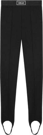 Versace 90s Vintage Logo leggings - women - Nylon/Elastane/Viscose - M - Black