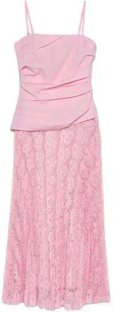 Jonathan Simkhai Pink cotton and lace midi dress