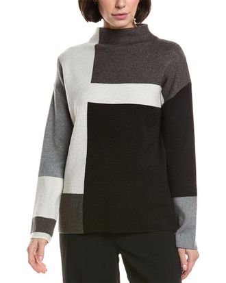 T Tahari Color Block Jacquard Sweater