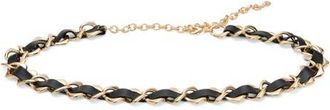 Mango Faux Leather Chain Belt in Gold at Nordstrom, Size Medium