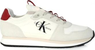 Calvin Klein Beige Suede Runner Sock Sneaker - Heren - Sneakers - Beige - 44 EU - Su&egrave;de - Schoenen
