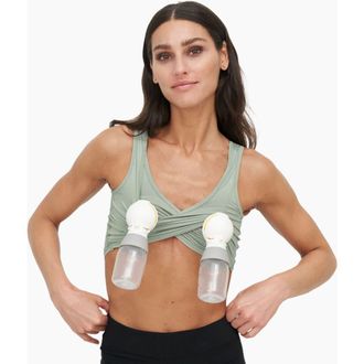 Larken X Maternity, Nursing + Hands - Free Pumping Bra in Sage at Nordstrom, Size X-Small