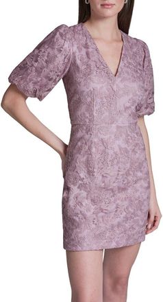 BCBGeneration Lace Puff Sleeve Minidress in Lilac at Nordstrom, Size 10