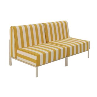 Oviala Conjunto de jard&iacute;n bajo modular a rayas para 2 personas amarillo