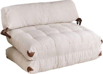 Dmora Sofá cama 2 plazas Dysnomia, Sofá transformable, Sofá para invitados, Sillón cama con almacenaje, 120x75 h79 cm, Blanco - Dmora
