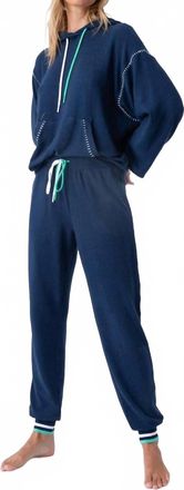 PJ Salvage Ocean Breeze Lounge Hoodie In Navy