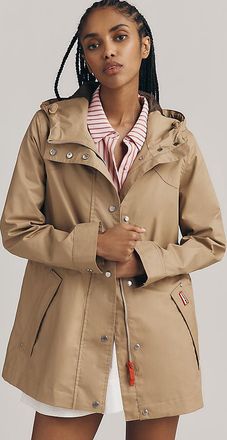 Hunter Adela Cinched-Waist Hooded Rain Coat Jacket
