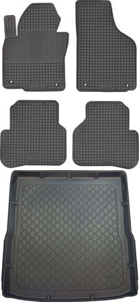 OEM Volkswagen Passat B6 Kombi De 2005 A Octubre De 2010. Juego: Alfombrillas De Goma Para Coche + Alfombrilla Para Maletero