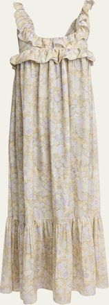 Chlo&eacute; Painted Flowers Silk Maxi Dress