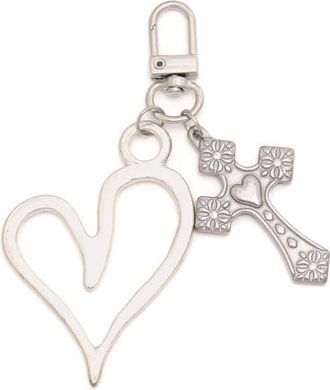 Petit Moments Lover Keychain in Silver at Nordstrom